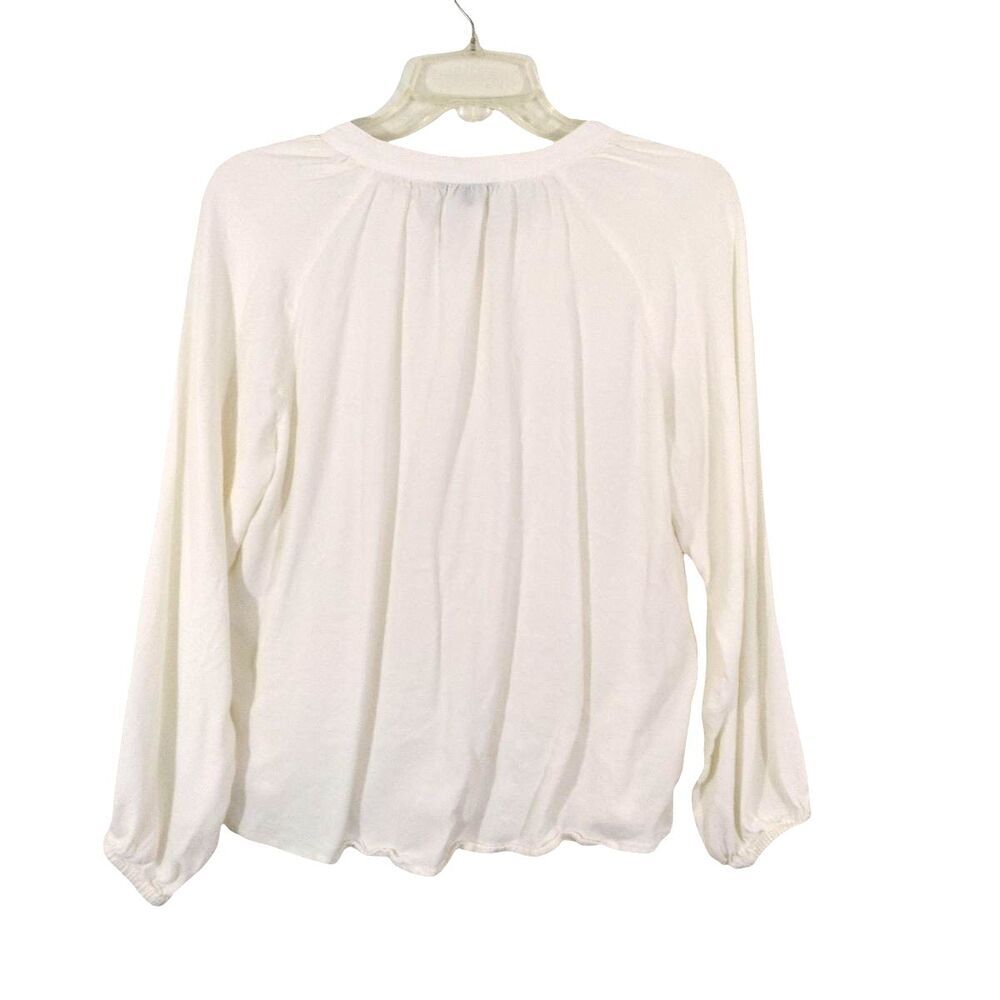 J Crew Womens Size Med White Top Lightweight Long Sleeve - Picture 2 of 5